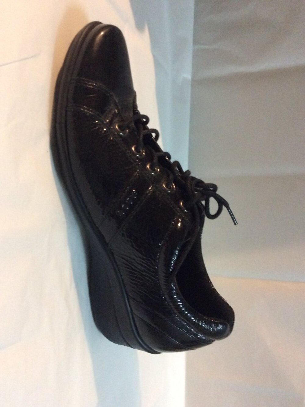 Patent Leather ECCO Wedge Lace Up Oxford Sneakers Size EU 39